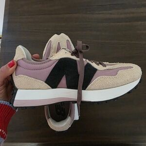New Balance Women's Tan and Pink Sneakers